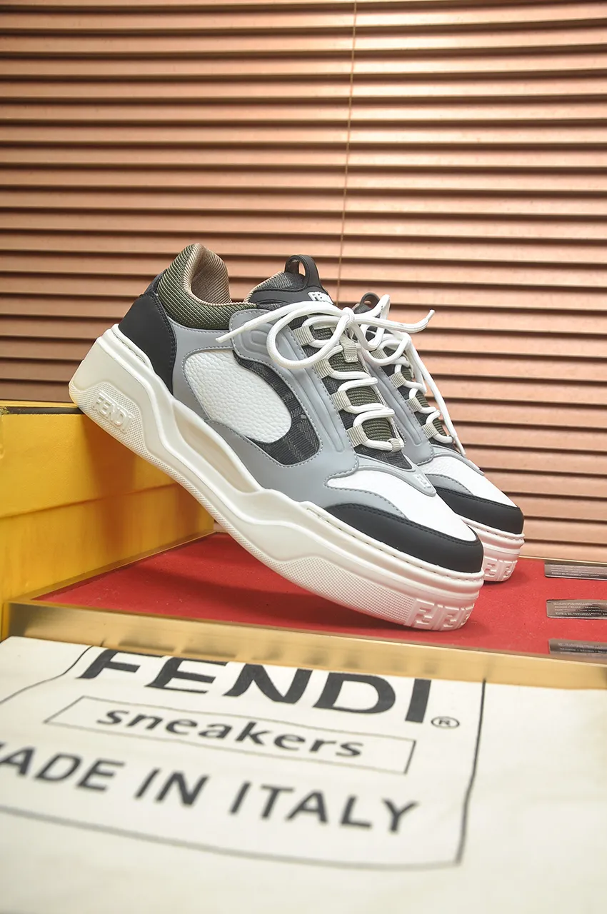 Men's shoes 💰600💶 [Fendi] The latest casual sports shoes 🔥 Many 💑 stars have the same style FD match. The original version is a one-to-one replica. Designer Kim Jones's first fendi match and Donkey brand Trainer basketball sneakers. Material: Original silk mesh. Lining: Breathable mesh. Packaging: Original 1:1 matching high-end packaging. Size: 38-45 (45 is custom-made and cannot be returned or exchanged)